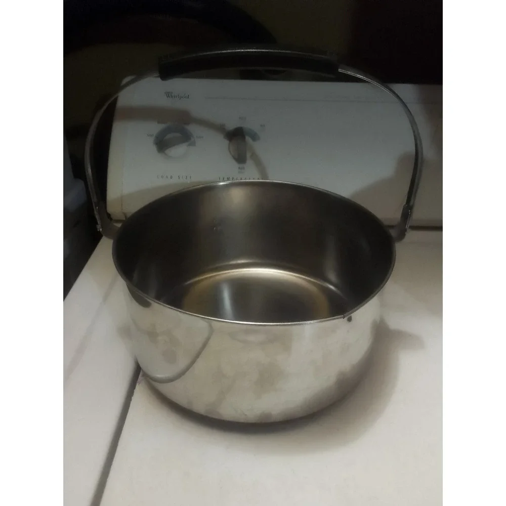 VTG Revere Ware Copper Bottom Clinton I'll Stainless Steel 4 Qt Stock Pot...